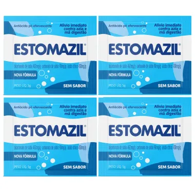 Kit 4 Estomazil Pó Efervescente Sem Sabor Sachê 5g