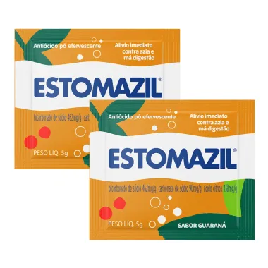 Kit 2 Estomazil Pó Efervescente Sabor Guaraná Sachê 5g