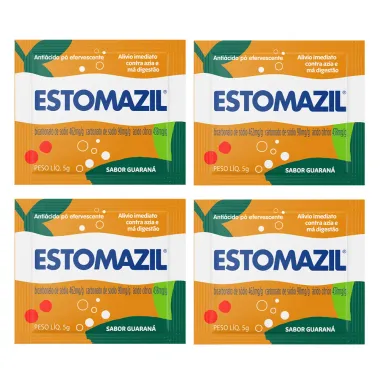 Kit 4 Estomazil Pó Efervescente Sabor Guaraná Sachê 5g