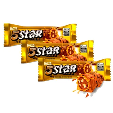 Kit 3 Chocolate Lacta 5Star com 40g