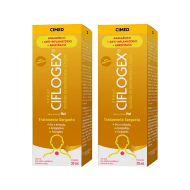 Kit 2 Ciflogex Spray Sabor Mel com 30ml