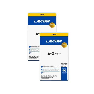 Kit 2 Lavitan AZ Suplemento Alimenta Original com 90 Comprimidos