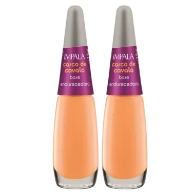 Kit  2 Base para Unha Impala Casco de Cavalo Endurecedora com 7,5ml