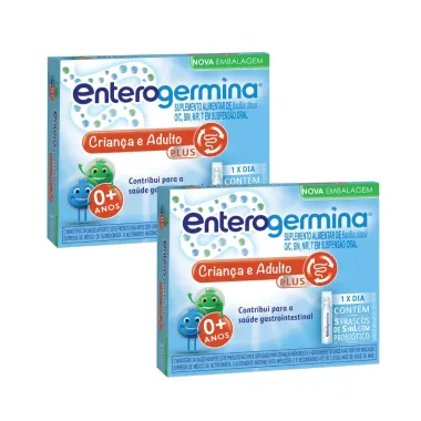 Kit 2 Enterogermina Plus com 5 Frascos de 5ml cada