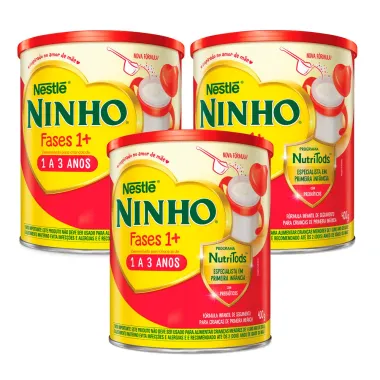 Ninho Fases 1+ Fórmula Infantil de Seguimento para Crianças de Primeira Infância de 1 a 3 anos 400g | Kit com três unidades