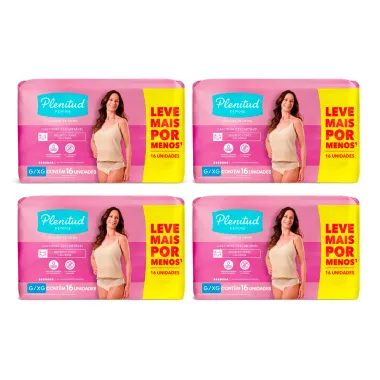 Roupa &Iacute;ntima Plenitud Femme Tamanho G/XG com 16 Unidades