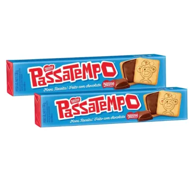Kit 2 Biscoito Nestlé Passatempo Recheado Chocolate com 130g