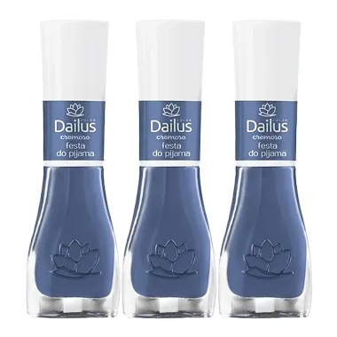 Kit 3 Esmalte Dailus Color Cor Festa do Pijama com 8ml
