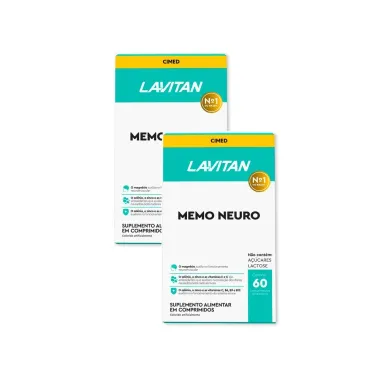 Kit 2 Lavitan Mem&oacute;ria Suplemento Alimentar com 60 Comprimidos
