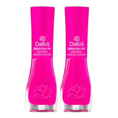 Kit 2 Esmalte Dailus Color Atrás do Arco Íris Cor Baba de Unicórnio com 8ml