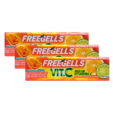 Kit 3 Drops Freegells Vit C Citrus com 31,7g