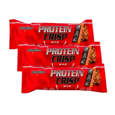 Kit 3 Barra de Proteína Protein Crisp Integralmédica Sabor Manteiga de Amendoim 45g
