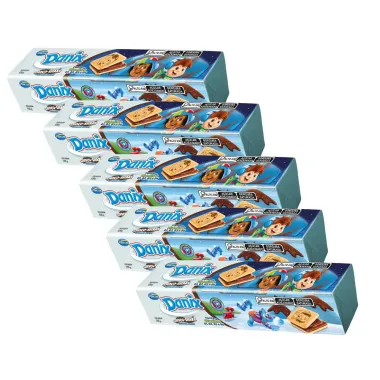 Kit 5 Biscoito Recheado Danix Sabor Choco-Shake 130g