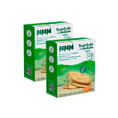 Kit 2 Biscoitinho para Fase da Dentição Papapá Vegetais 7+ Meses 36g