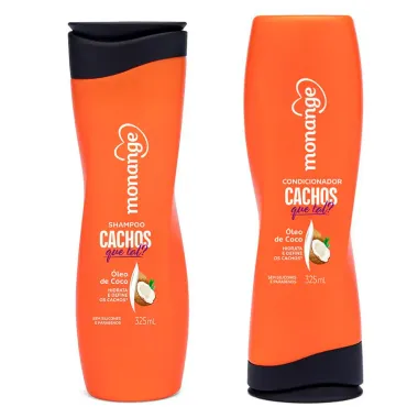 Kit Shampoo 325ml e Condicionador 325ml Monange Cachos Que Tal