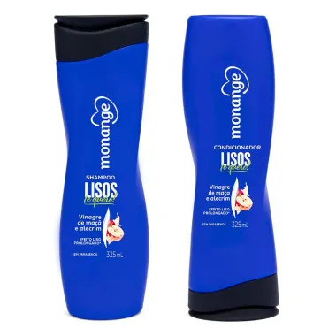 Kit Shampoo 325ml e Condicionador 325ml Monange Lisos Te Quero