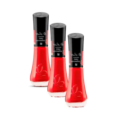 Kit 3 Esmalte Vult 5Free Meu Vermelho