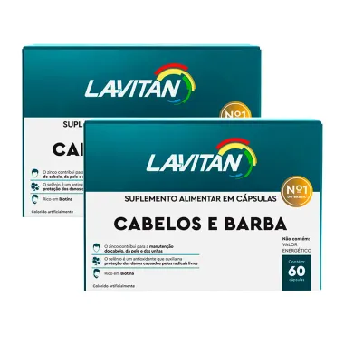 Kit Lavitan Men Cabelos e Barba 60 Cápsulas