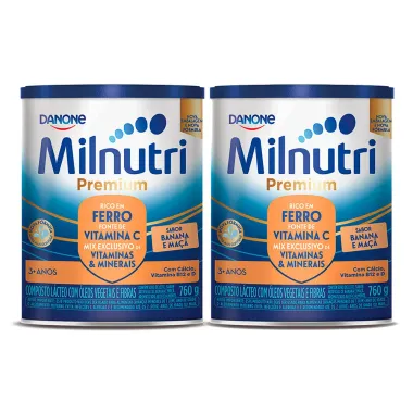 Milnutri Vitamina de Frutas Lata 760g | Kit com duas unidades