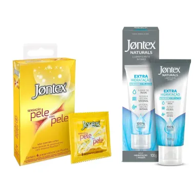 Kit 1 Preservativo Jontex Sensa&ccedil;&atilde;o Pele com Pele 4 Unidades