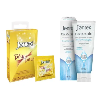 Preservativo Jontex Sensação Pele com Pele 4 Unidades Marca e Gel Lubrificante