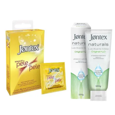 Kit Preservativo Jontex Sensação Pele com Pele 4 Unidades e Gel_1