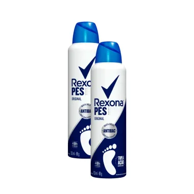 Kit 2 Desodorante para os Pés Rexona Original Antibac Tripla Ação Aerosol 153ml