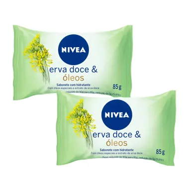 Kit 2 Sabonete em Barra Nivea Erva Doce e Óleos 85g
