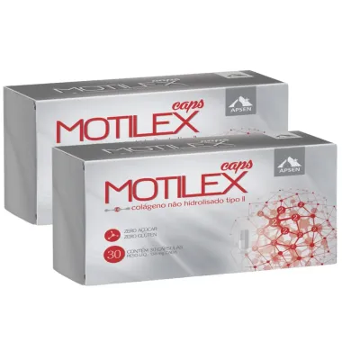 Kit 2 Motilex Caps Col&aacute;geno Tipo II N&atilde;o Hidrolisado com 30 C&aacute;psulas