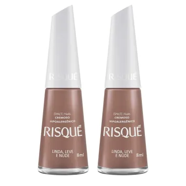 Esmalte Risqué Cor Linda, Leve e Nude com 8ml