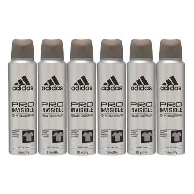 Kit Desodorante Adidas Masculino Pro Invisible Aerossol 150ml