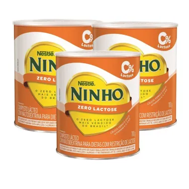 Kit 3 Leite em Pó NINHO Zero Lactose Lata 700g