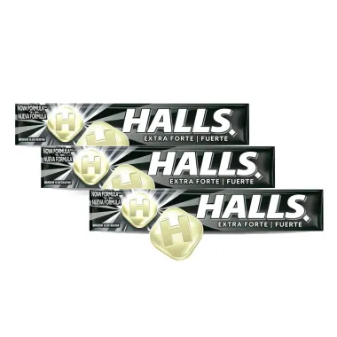 Bala Halls Extra Forte 27,5g | Kit com tr&ecirc;s unidades