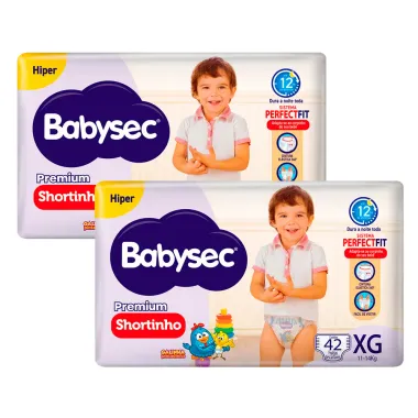 Fralda Shortinho Babysec Premium Tamanho XG com 42 Fraldas Descartáveis Pacote