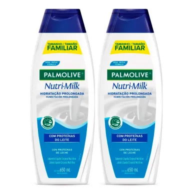 Kit 2 Sabonete Líquido para Corpo Palmolive Nutri-Milk Hidratação Prolongada 650ml