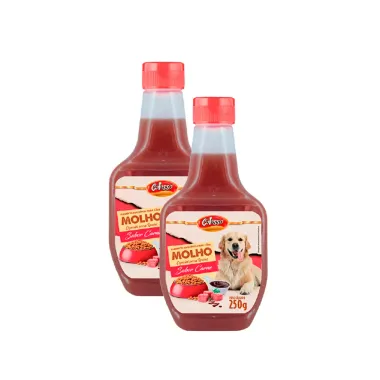Kit 2 Molho Especial para Ração de Cachorro Colosso Sabor Carne 250g
