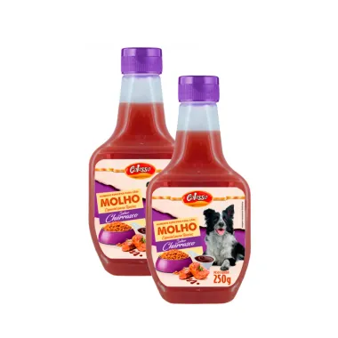 Kit 2 Molho Especial para Ração de Cachorro Colosso Sabor Churrasco 250g