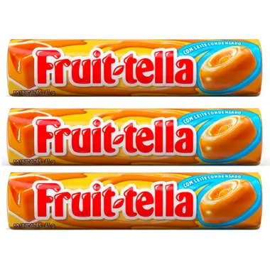 Kit 3 Bala Fruit-Tella Caramelo e Leite Condensado 10 Unidades