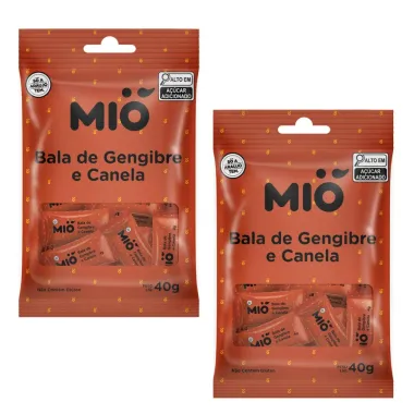 Kit 2 Bala Gengibre e Canela Mió 40g
