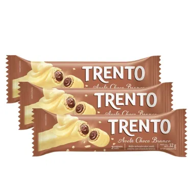 Kit 3 Chocolate Trento Avelã com Chocolate Branco 32g