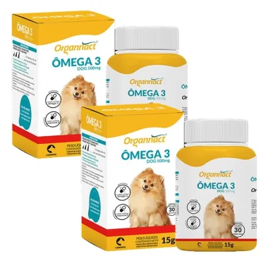 Ômega 3 Dog Organnact Suplemento Vitamínico 500mg com 30 Cápsulas