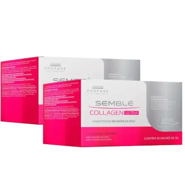 Kit 2 Semblé Collagen Ultra Sem Sabor com 30 Sachês de 3g cada