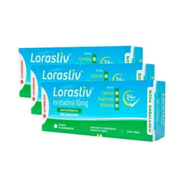Kit 3 Lorasliv 10mg com 12 Comprimidos