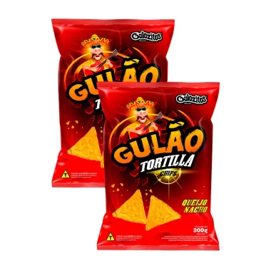 Kit 2 Salgadinho Gulão Tortilla Queijo Nacho 300g