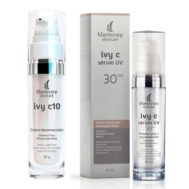 Kit 1 Ivy C 10 Creme Rejuvenescedor 30g e 1 Ivy C UV Serum Rejuvenescedor FPS 30 30ml