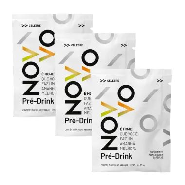 Kit 3 Novo pre drink suplemento alimentar com 3 c&aacute;psulas