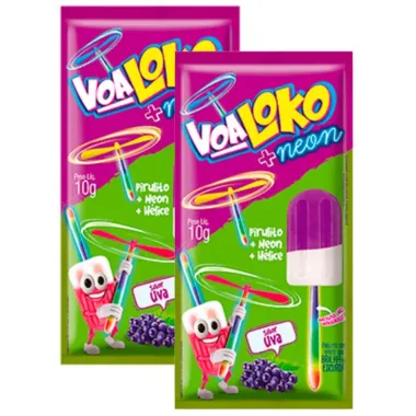 Pirulito Neon Voaloko Hélice Sabores Sortidos 10g