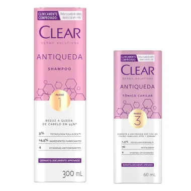 Kit Tônico Capilar Clear Derma Solutions Antiqueda Passo