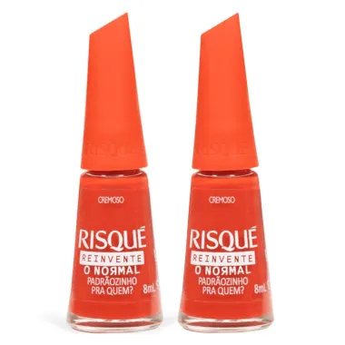 Kit 2 Esmalte Risqué Vermelho Cremoso Padrãozinho pra Quem? 8ml