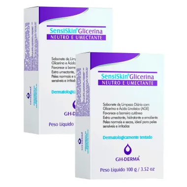 Kit 2 Sabonete em Barra GH SensiSkin Glicerina Neutro e Umectante 100g